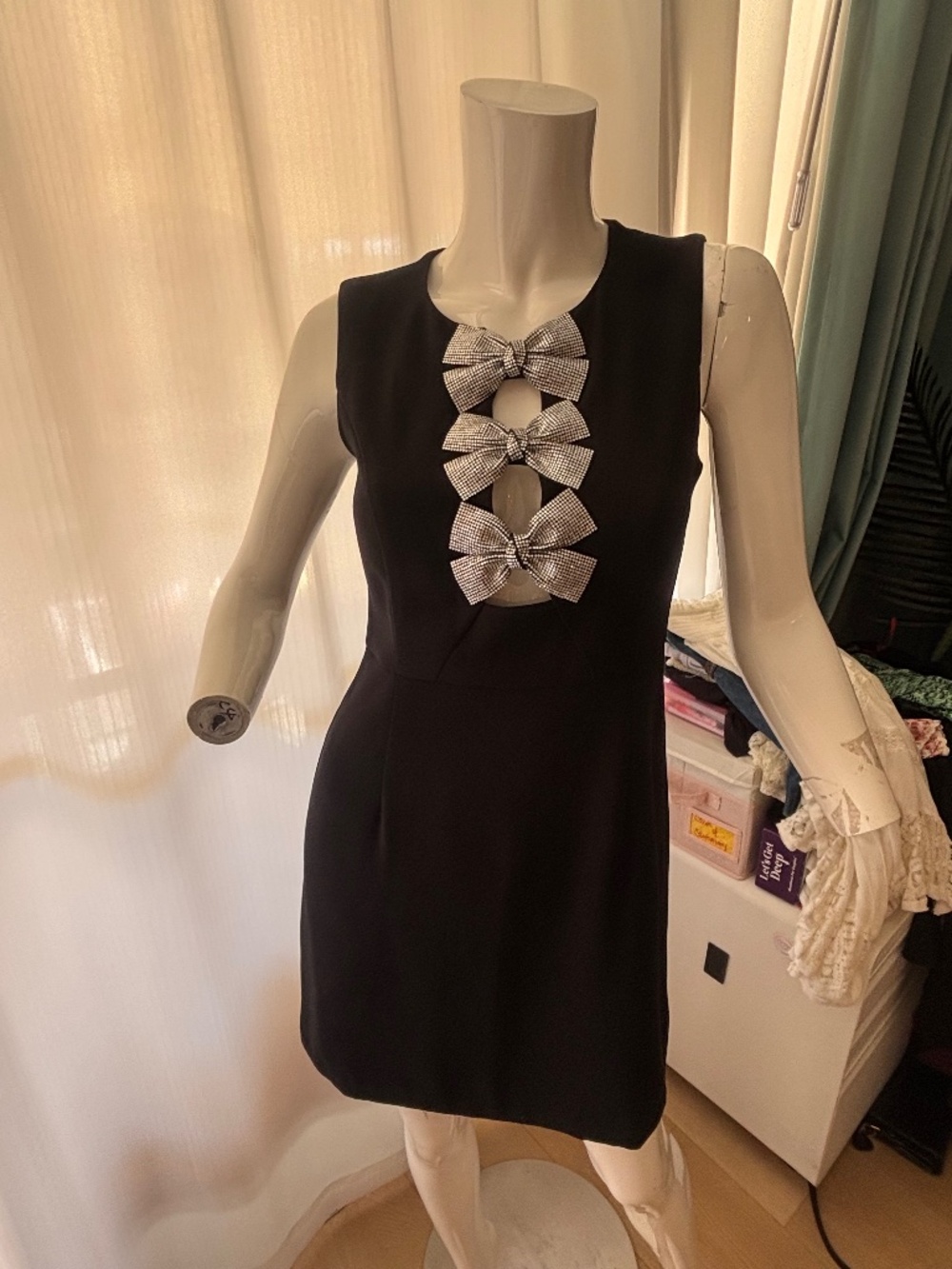 Flora Bea NYC Sparkle Bow Front Dress